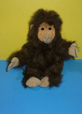 12 " Hosung Baby Monkey Chimp Plush Stuffed Animal Brown Fur With Pacifier
