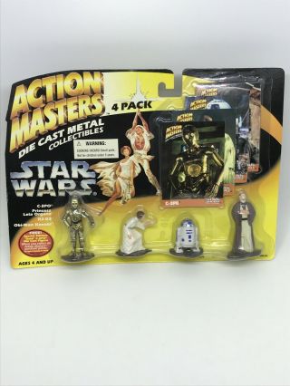 Vintage Star Wars Action Masters Die Cast Metal Collectibles 4 Pack Kenner 1994