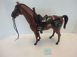1960s Marx Johnny West Horse Brown Thunderbolt W/ Black Tack Complete (a)