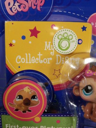 Littlest Pet Shop Pink Bow Baby Girl Monkey 1422 with collector diary 2