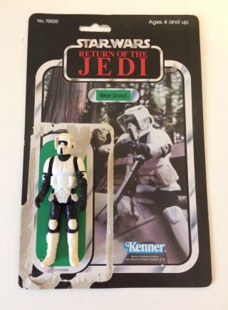 Biker Scout 1983 Rotj With Card Vintage Star Wars Figure Tight Joints