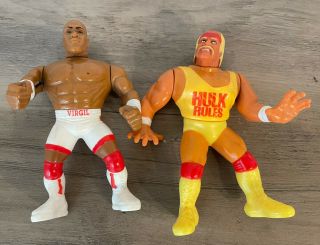 Hulk Hogan & Virgil Wwf Series 1 Vintage 1990 Hasbro 4.  5 " Action Figures