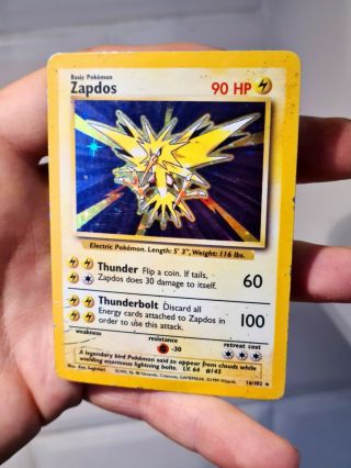 Zapdos Holo 16/102 Pokemon Card Rare Base Set 1999