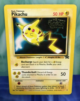 [lp] Pokemon: Pikachu 4 [black Star Promo Card] - 1999 The First Movie Stamp
