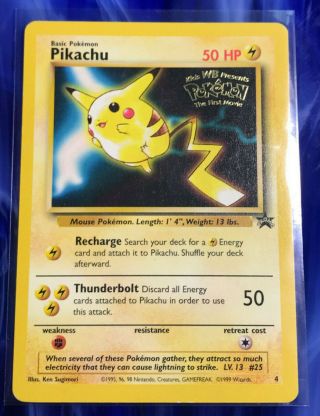 [LP] Pokemon: Pikachu 4 [Black Star Promo Card] - 1999 The First Movie Stamp 3
