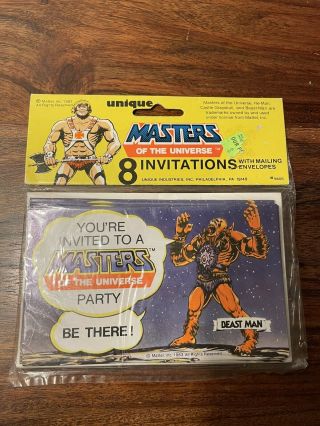 Masters Of The Universe Vintage 1983 Party Invitations Beast Man