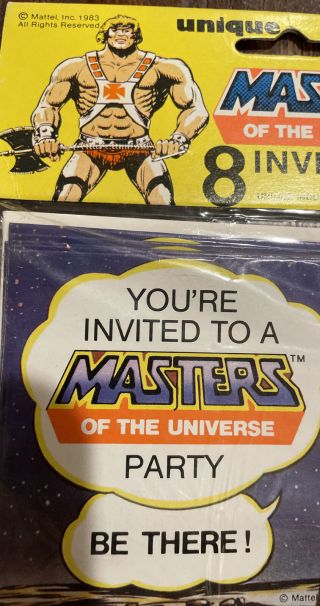 Masters of the Universe Vintage 1983 Party Invitations Beast Man 3