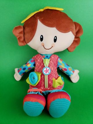 Playskool Dressy Kids Girl Plush Doll,  Button,  Zip Buckle Strap Learn To Dress