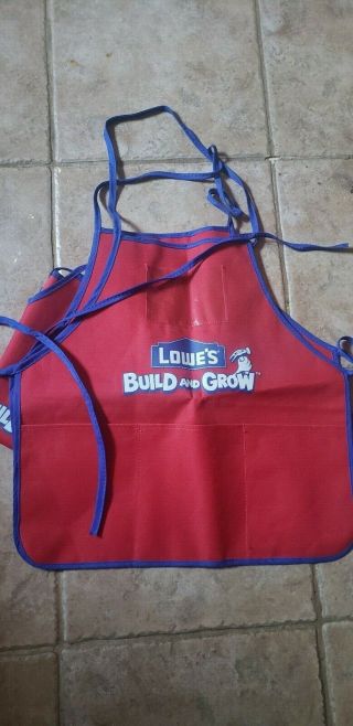 (4) Kids Craft Aprons Lowes Build And Grow Make Believe Dress Up Work Play