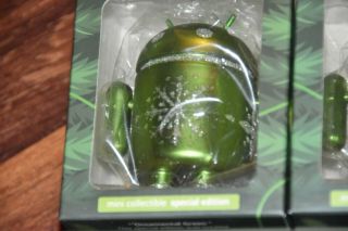 1 Android Mini Collectible Figure Christmas Ornament In Green Google 3 " Robot