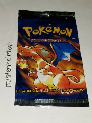 Empty German Charizard Pokemon Card Base Set Booster Pack