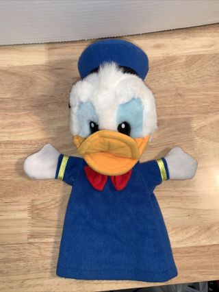 Vtg Donald Duck Hand Puppet Applause Disney Mickey Mouse