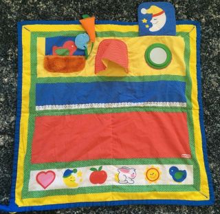 Playskool Fold N Go Baby Play Mat Activity Quilt Blanket Tummy Time Vintage 1985