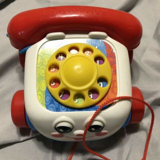 Vintage 2000 Fisher Price Chatter Phone Telephone Pull Toy With Moving Eyes