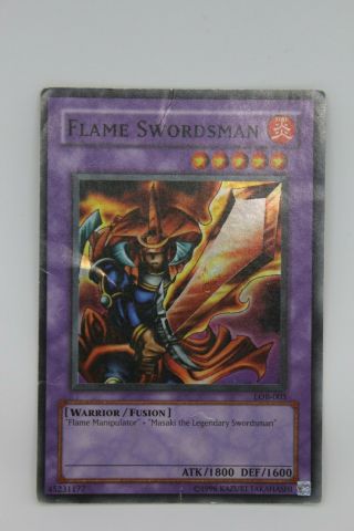 Yu - Gi - Oh Card - Lob - 003 - Flame Swordsman (rare Holo) - Nm/mint