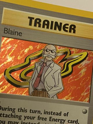 Pokemon - Trainer Blaine - 1st Ed - Gym Challenge - Holo Rare 17/132 - NM - PSA 2