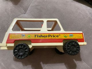 Vintage Fisher Price Jeep Car Station Wagon For Pop Up Camper Little People