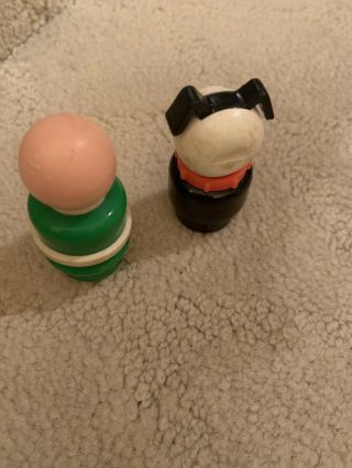 Two Vintage Fisher Price Little People Mr.  Hooper from Sesame Street And Dog 2