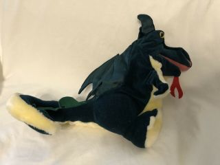 Folkmanis Dragon Hand Puppet Dark Green & Yellow Plush Movable Mouth Fairytales