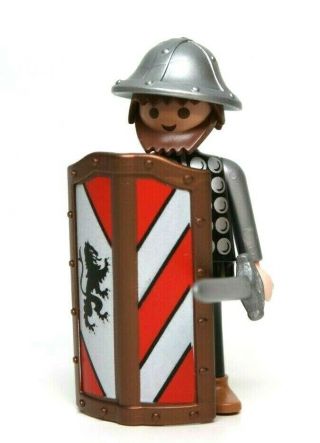 Playmobil Figure Castle Medieval Knight W/ Body Shield Helmet Sword Beard 3667