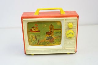 Vintage 1966 Fisher Price Music Box London Bridge & Row Your Boat Two Tune Tv