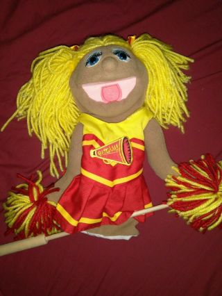 Melissa And Doug Cheerleader Hand Puppet 17 " Tall With Hand Rod