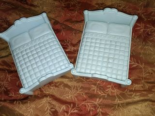 Playskool Dollhouse Parents Bed Blue Plastic Victorian Dollhouse Set Of Two