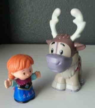 Fisher Price Little People Disney Frozen Princess Anna & Sven Figures Set Of 2