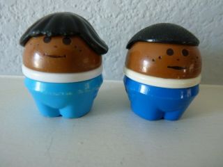 Vintage Little Tikes Toddle Tots Chunky People Black Girl & Boy Set Of (2)
