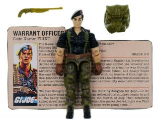 1985 Hasbro Gi Joe Flint Warrant Officer V1 Complete With File Card 2a