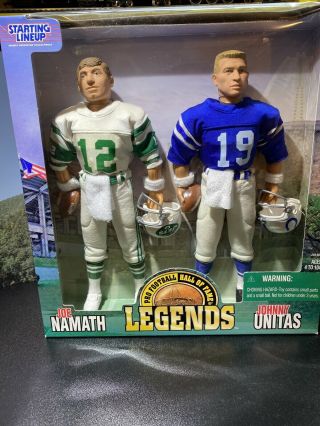 Starting Line Up Joe Namath & Johnny Unitas Pro Football Hall Of Fame Legends