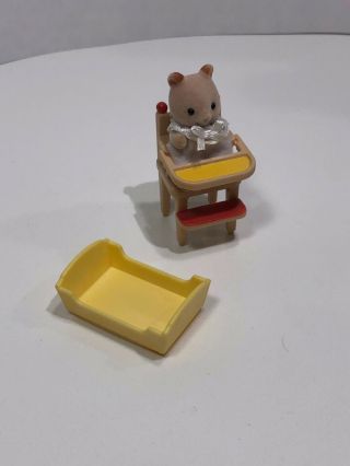 Calico Critters/sylvanian Families Baby Deer With Bed And Highchair Set Of Three