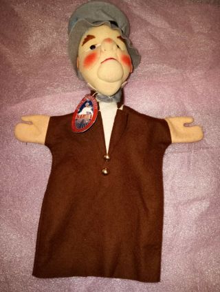 Kersa Puppet Germany 323 John Bull With Tag,  Glass Eyes,  Vintage 1950 