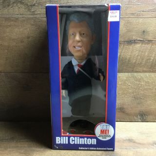 Talking President Bill Clinton Collectors Edition Animated Figure Nib Gemmy 2004