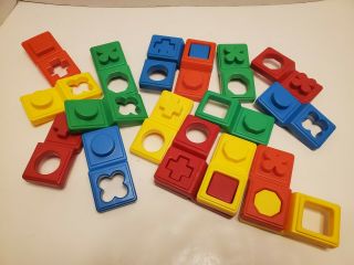 Vintage Fisher Price 1989 Stacking Shape Learning Puzzle