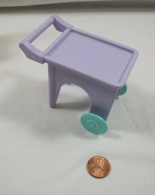 PLAYSKOOL Dollhouse PURPLE TEA SERVING CART for FRONT PORCH Outdoor Furniture 2