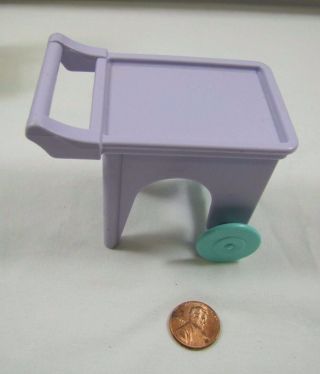 PLAYSKOOL Dollhouse PURPLE TEA SERVING CART for FRONT PORCH Outdoor Furniture 3