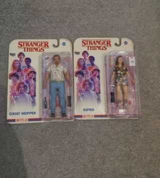 Mcfarlane Toys Stranger Things Set Of 2 Eleven & Jim Hopper Action Figure Funko