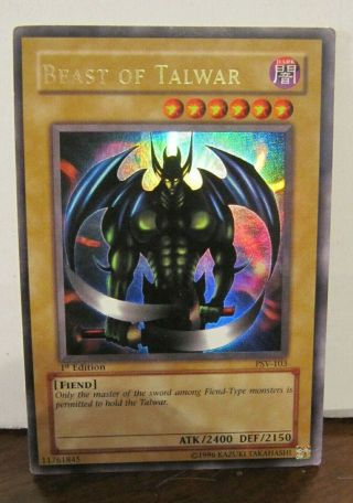 One (1) Yu - Gi - Oh Card Beast Of Talwar 1st Edition Psv - 103