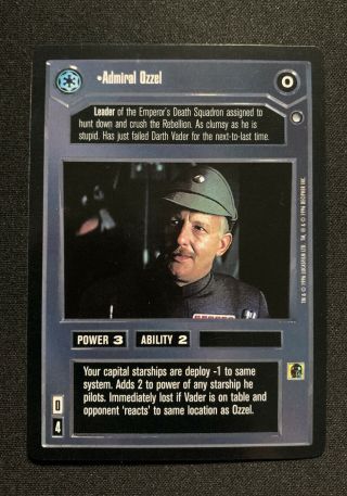 Star Wars Ccg Hoth Limited Bb Admiral Ozzel