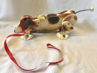 Vintage Fisher Price Pull Toy Snoopy Sniffer 181 Beagle Dog 1961