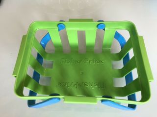 Vintage Fisher Price Fun With Food Grocery Store Shopping Basket Kitchen Play