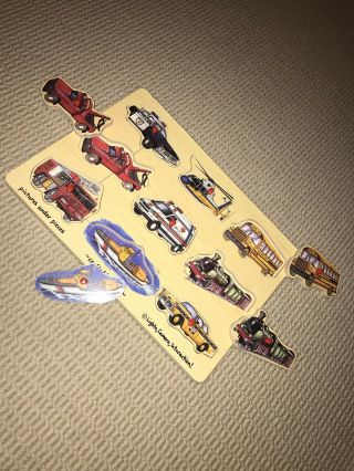 Melissa And Doug Wooden Peg Puzzle With Transportation Vehicles 2