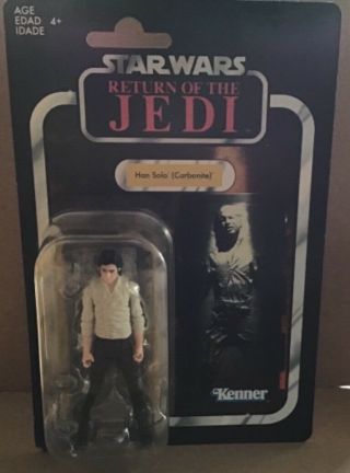 Star Wars Return Of The Jedi Vintage Style Carded 3.  75” Han Solo In Carbonite