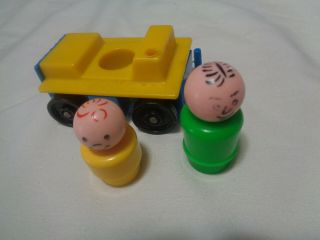 Vintage Fisher Price Little People - Airport Tram Car With 2 People