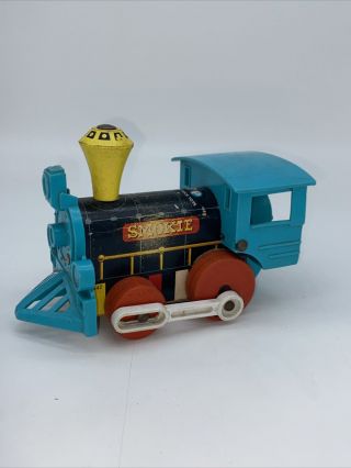 Vintage 1964 Fisher Price Smokie String Pull Train Engine,  Made Wood & Plastic