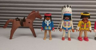 8 Vintage Playmobil Figures Indian Native American Western Horse Knight Medieval 2