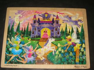 Waldorf Montessori Melissa & Doug 48 Piece Wooden Puzzle Fairy Castle Toy