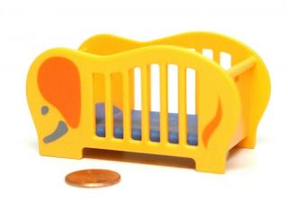 Playmobil Miniature Dollhouse Baby Nursery Elephant Crib Mattress Furniture 3207