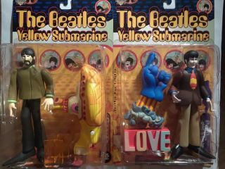 The Beatles Yellow Submarine Mcfarlane Action Figures 1999 & Music Cd